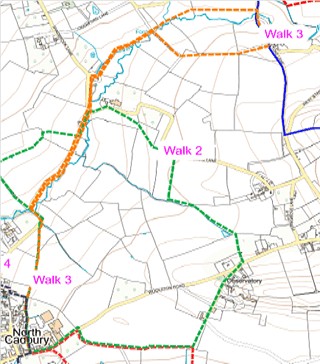 Map showing route of Walk 1