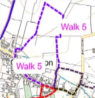 Map showing route of Walk 1